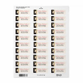 Schwarz, Elfenbein, Gold Florals Rücksendeadresse (Vorne)