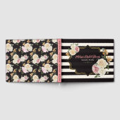 Schwarz, Elfenbein, goldblütiges Brautparty Gästebuch (Voll)