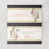 Schwarz, Elfenbein, goldblütiges Brautparty Platzkarte (Außenseite Aufgefaltet)