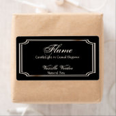 Schwarz-Elfenbein-Scallop-Rahmen-Candle-Label (Insitu)