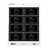 Schwarz-Elfenbein-Scallop-Rahmen-Candle-Label (Vorne)
