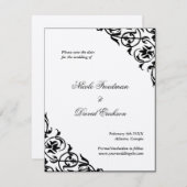 Schwarz empfundene formelle Hochzeit speichern Sie Save The Date (Vorne/Hinten)