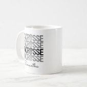 Schwarz erschüttertes Lacrosse Word Kaffeetasse (Vorderseite Links)