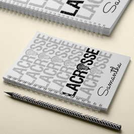 Schwarz erschüttertes Lacrosse Word Notizblock
