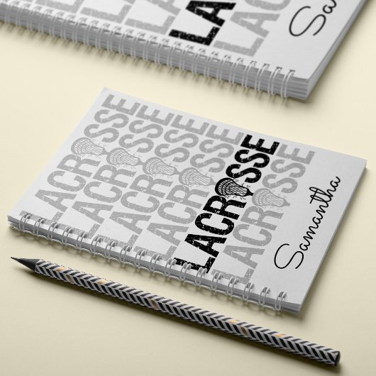 Schwarz erschüttertes Lacrosse Word Notizblock