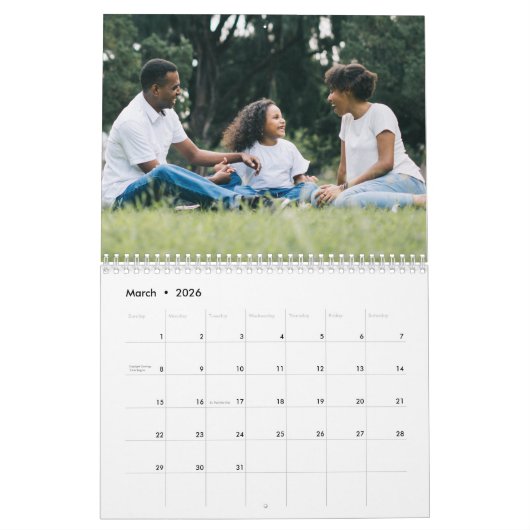 Schwarz Erstellen Sie Ihren eigenen Foto-Kalender Kalender (Mär 2026)