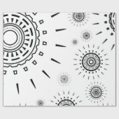 Schwarz-Explosions-Muster auf Weiß Geschenkpapier (Flach)
