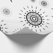 Schwarz-Explosions-Muster auf Weiß Geschenkpapier (Ecke)