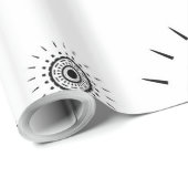 Schwarz-Explosions-Muster auf Weiß Geschenkpapier (Rolleneckpunkt)
