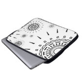Schwarz-Explosions-Muster auf Weiß Laptopschutzhülle (Vorne Knopf)