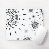 Schwarz-Explosions-Muster auf Weiß Mousepad (Mit Mouse)