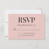Schwarz-Extravagant-Script-Kalligrafie und Blush RSVP Karte (Vorderseite)
