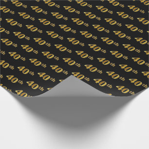 Schwarz, Falschgold 40. (Vierzigstes) Ereignis Geschenkpapier