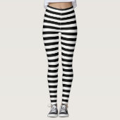 Schwarz & Farbe Streifen Wicked HexenHalloween Leggings (Vorderseite)