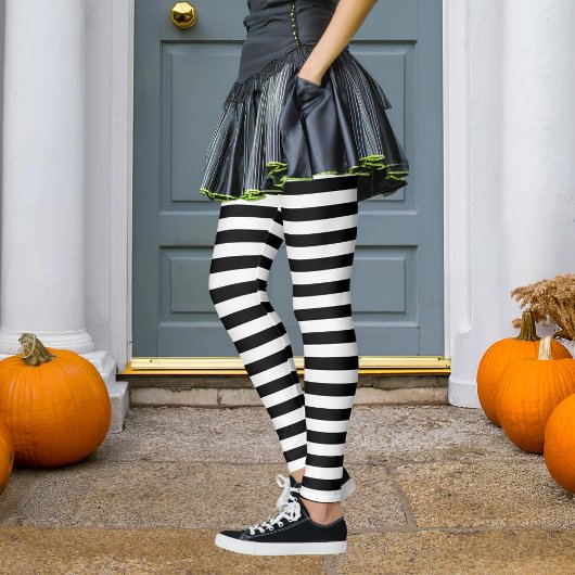 Schwarz & Farbe Streifen Wicked HexenHalloween Leggings