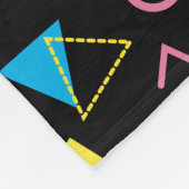 Schwarz farbenfrohe 80er Jahre Retro-Muster Fleecedecke (Ecke)