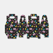 Schwarz farbenfrohe 80er Jahre Retro-Muster Geschenkschachtel (Ungefaltet)