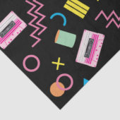 Schwarz farbenfrohe 80er Jahre Retro-Muster Seidenpapier (Ausschnitt)