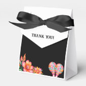 Schwarz farbenfrohe Blumenfiesta mexikanische Hoch Geschenkschachtel (Vorderseite)