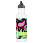 Schwarz Farbenfrohe moderne Paisley-Muster Monogra Trinkflasche (Rechts)