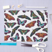 Schwarz Farbenfrohe Schmetterlinge Wasserfarben Mu Seidenpapier (Handwerk)