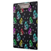 Schwarz-Farbenfrohe Schmetterlingsmuster Klemmbrett (Links)