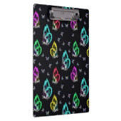 Schwarz-Farbenfrohe Schmetterlingsmuster Klemmbrett (Rechts)