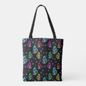 Schwarz-Farbenfrohe Schmetterlingsmuster Tasche (Rückseite)