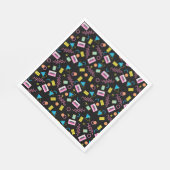 Schwarz farbige Achtzigerjahre Retro-Party-Thema 8 Serviette (Ecke)