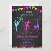 Schwarz farbige Gymnastik zum Geburtstag Einladung (Vorderseite)