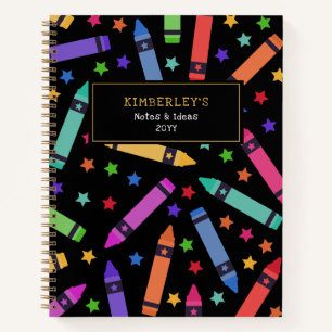 Schwarz-Farbige Kreuze und Sternenmuster Notizblock