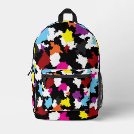 Schwarz Farbige unregelmäßige Abstrakt Bedruckter Rucksack