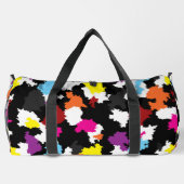 Schwarz Farbige unregelmäßige Abstrakt Duffle Bag (Rückseite)