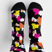 Schwarz Farbige unregelmäßige Abstrakt Socken (Oben)