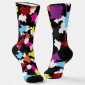 Schwarz Farbige unregelmäßige Abstrakt Socken (Gewinkelt)