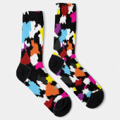 Schwarz Farbige unregelmäßige Abstrakt Socken (Rechts)