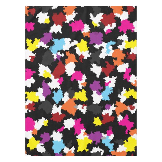 Schwarz Farbige unregelmäßige Abstrakt Tischdecke (Vorderseite)