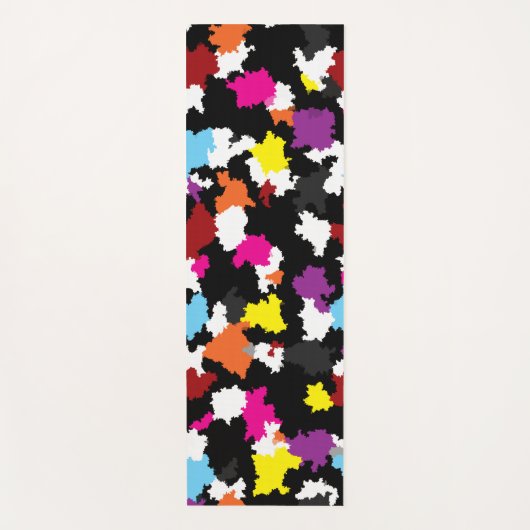 Schwarz Farbige unregelmäßige Abstrakt Yogamatte (Vorderseite)