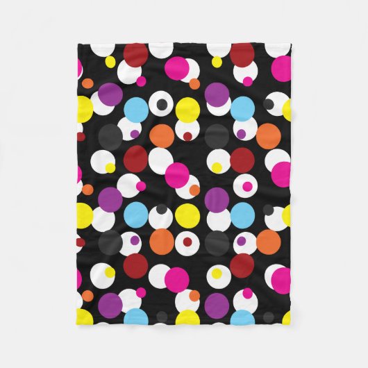 Schwarz-farbiges Polka-Dots-Oberflächenmuster Fleecedecke (Vorderseite)