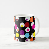 Schwarz-farbiges Polka-Dots-Oberflächenmuster Kaffeetasse (VorderseiteRechts)