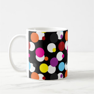 Schwarz-farbiges Polka-Dots-Oberflächenmuster Kaffeetasse