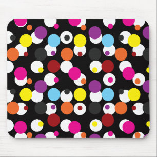Schwarz-farbiges Polka-Dots-Oberflächenmuster Mousepad