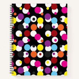 Schwarz-farbiges Polka-Dots-Oberflächenmuster Notizblock