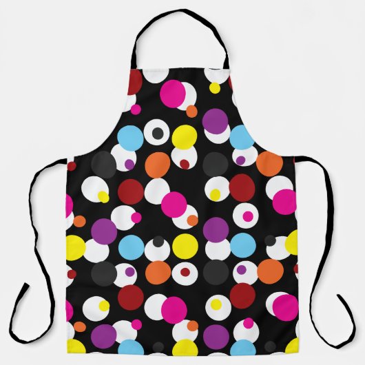 Schwarz-farbiges Polka-Dots-Oberflächenmuster Schürze (Vorderseite)