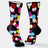 Schwarz-farbiges Polka-Dots-Oberflächenmuster Socken (Gewinkelt)