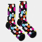 Schwarz-farbiges Polka-Dots-Oberflächenmuster Socken (Rechts)