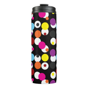 Schwarz-farbiges Polka-Dots-Oberflächenmuster Thermosbecher