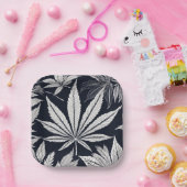 Schwarz-Farbstil-Design-Mode 🍁 Stil Pappteller (Party)