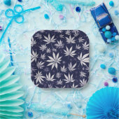 Schwarz-Farbstil-Design-Mode 🍁 Stil Pappteller (Party)