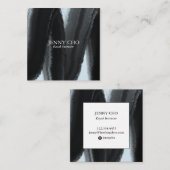 Schwarz-Farbstreifen Quadratische Visitenkarte (Vorne/Hinten)